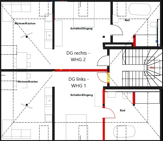Grundriss WHG 1 Dachgeschosswohnung Oldenburg