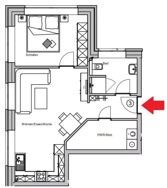 Grundriss_WE3 Etagenwohnung Schortens
