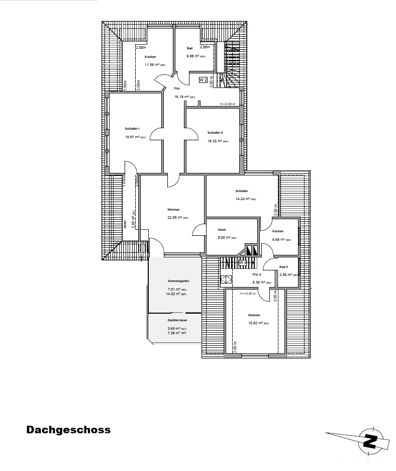 Grundriss Dachgeschoss Haus Apen / Godensholt