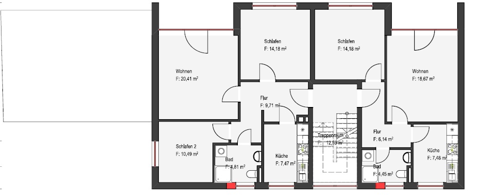 Grundriss_1.OG Mehrfamilienhaus Oldenburg