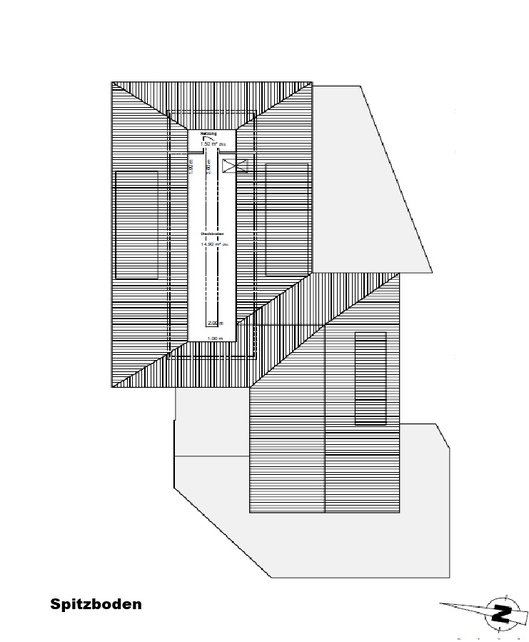 Grundriss Spitzboden Haus Apen / Godensholt