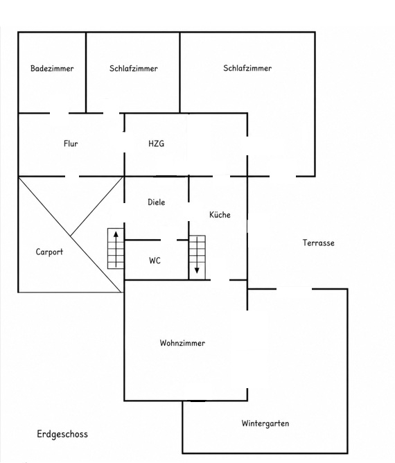 Grundriss EG Ferienhaus Butjadingen / Burhave