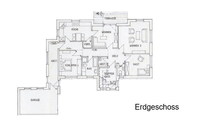 Grundriss EG Zweifamilienhaus Friesoythe