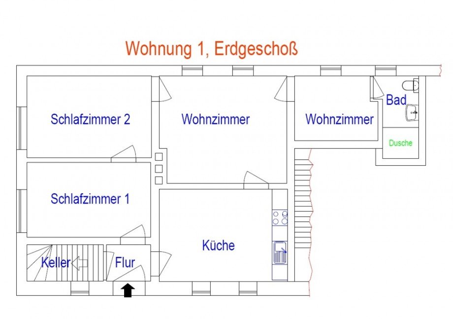 Grundriss Wohnung 1 Mehrfamilienhaus Barver