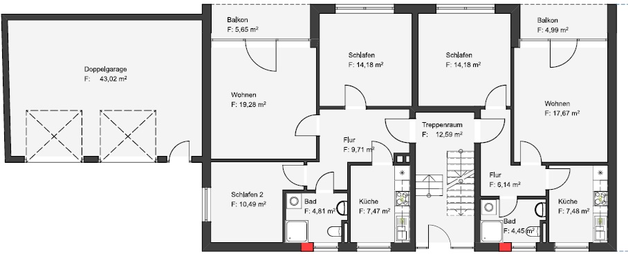 Grundriss_EG Mehrfamilienhaus Oldenburg