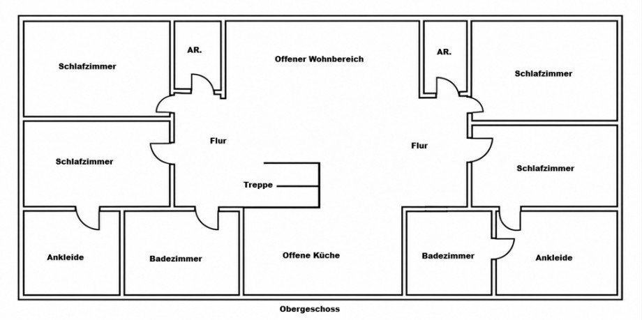 Grundriss OG Zweifamilienhaus Herzlake