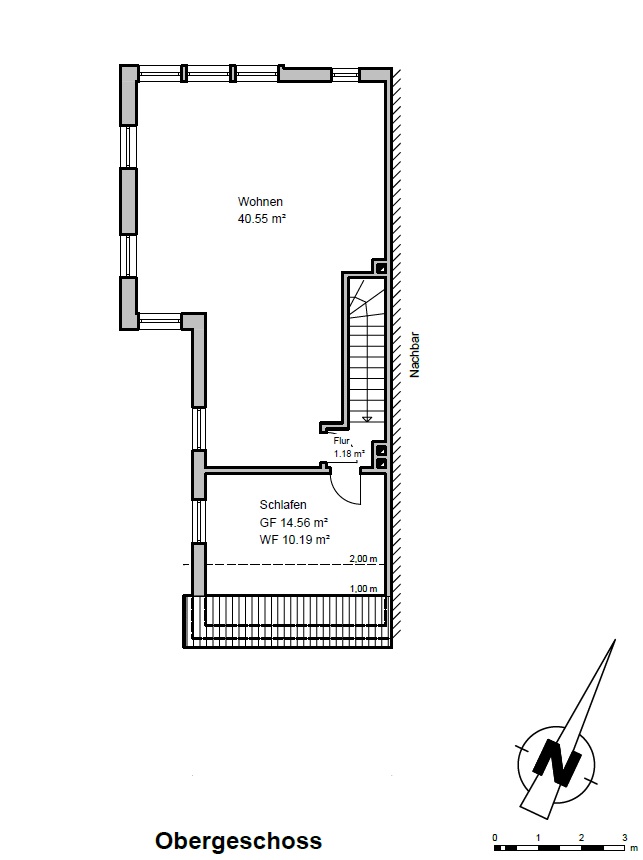 Grundriss OG Doppelhaush�lfte Bad Zwischenahn