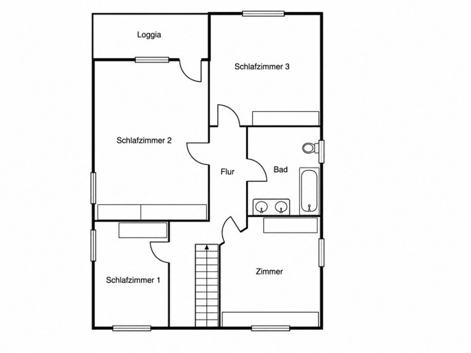 Grundriss_Obergeschoss Einfamilienhaus Wardenburg