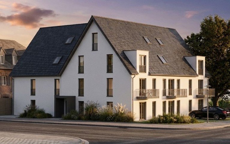 Visualisierung_Halle_angepasst Halle Mehrfamilienhaus KfW-40-QNG - Nachhaltiges Wohninvestment mit Zukunft in Halle (Westfalen)!