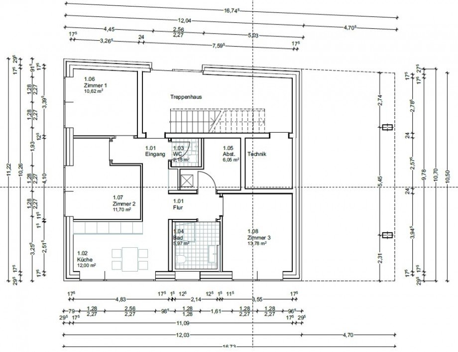 Grundriss WHG 1 Zimmer Oldenburg