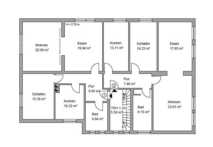 Grundriss_1. Obergeschoss Haus Oldenburg