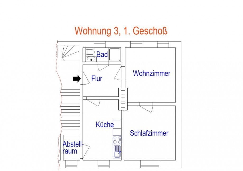 Grundriss Wohnung 3 Mehrfamilienhaus Barver