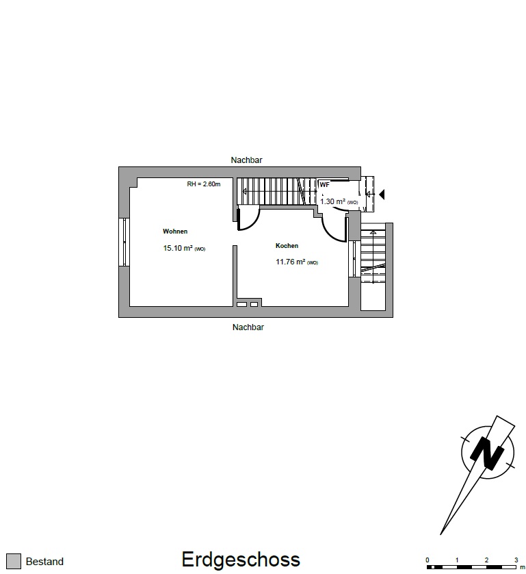 Grundriss EG Reihenmittelhaus Bremen