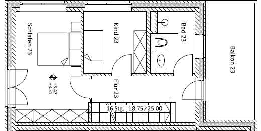 Grundriss WHG 23 1. OG Doppelhaush�lfte Oldenburg