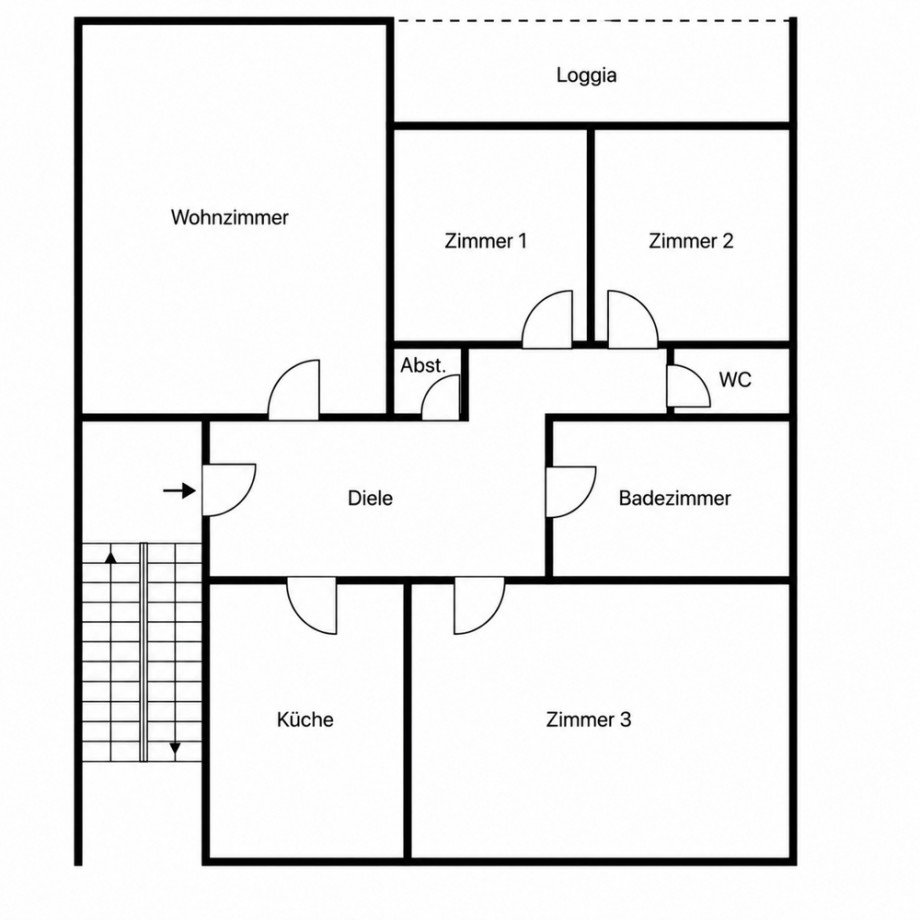 Grundriss (Darstellung) Erdgeschosswohnung Oldenburg
