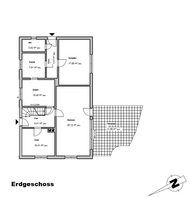 Grundriss EG Einfamilienhaus Wildeshausen