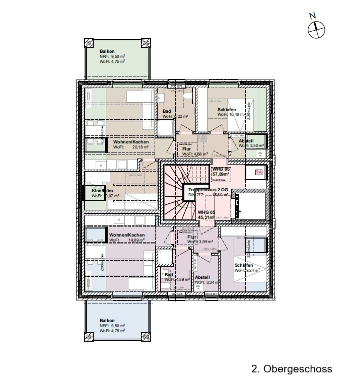 Grundriss 2. OG Mehrfamilienhaus Oldenburg