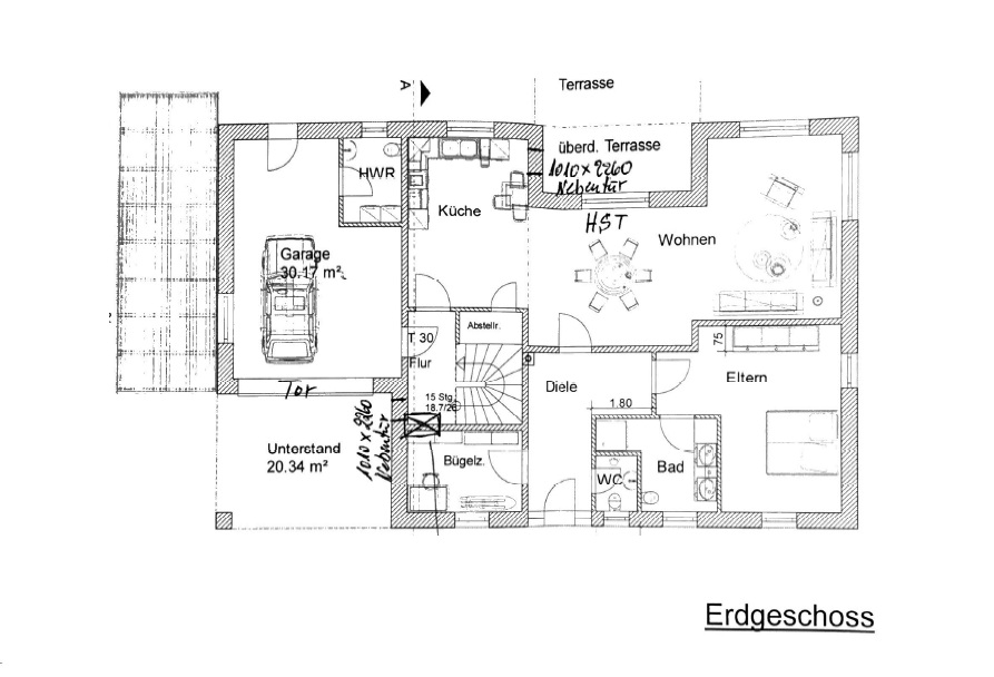Grundriss EG Zweifamilienhaus Herzlake