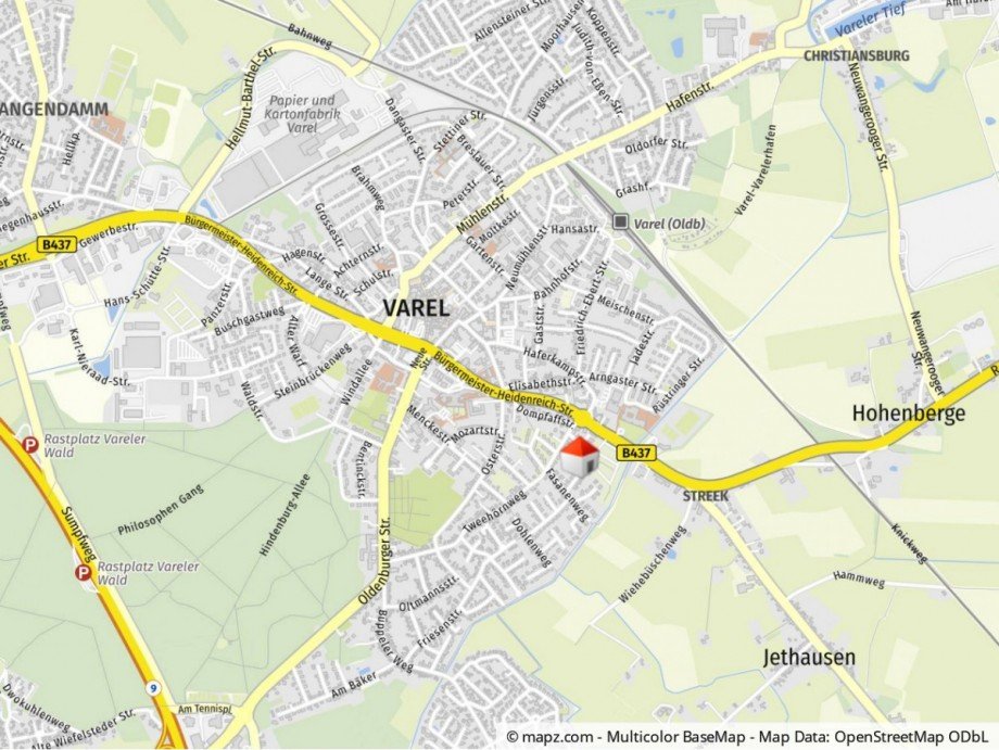 Geolyzer Kartenausschnitt Einfamilienhaus Varel