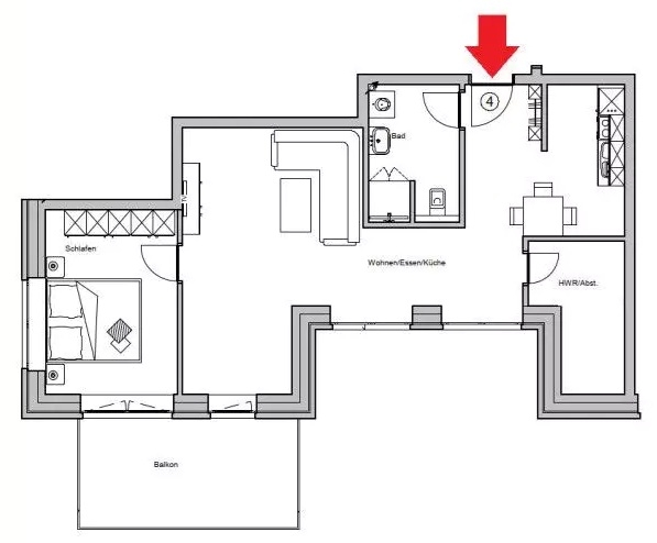 Grundriss_WE4 Etagenwohnung Schortens
